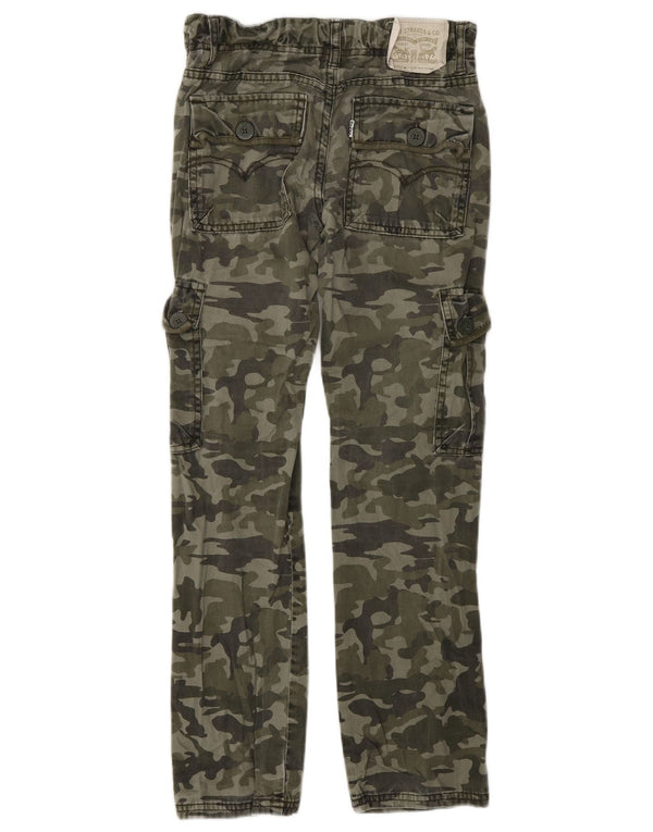 Levi's Boys Straight Cargo Trousers 11-12 Years W26 L27 Khaki Camouflage