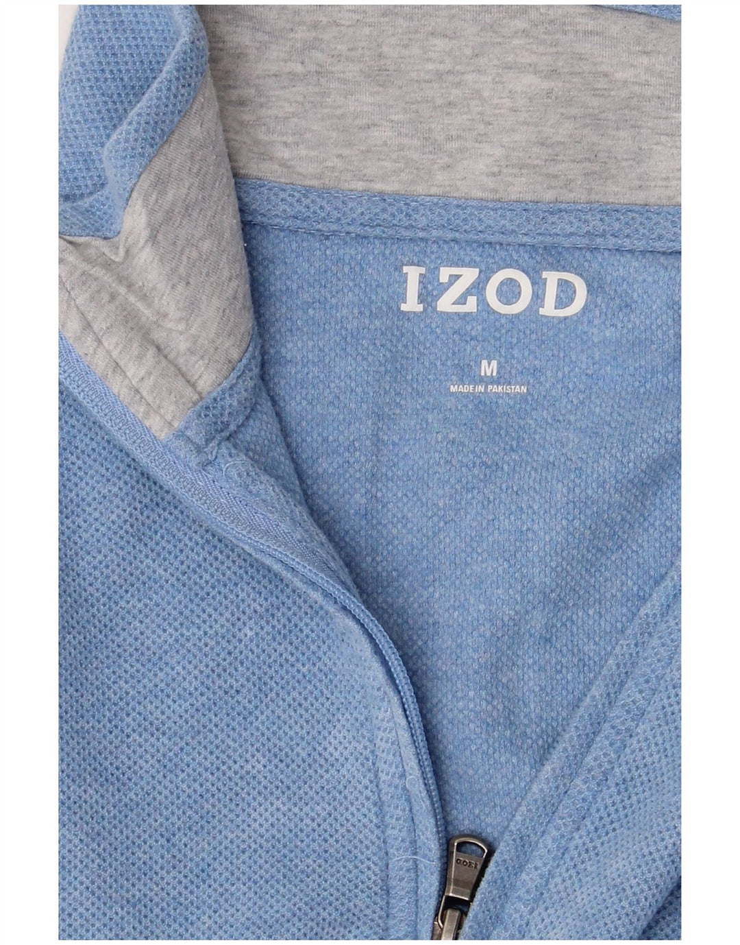 IZOD Womens Zip Neck Sweatshirt Jumper UK 14 Medium Blue
