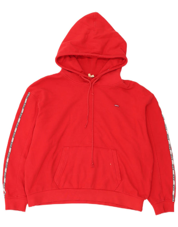Levi's Graphic Relaxed Fit Hoodie Jumper UK 16Large Rød Bomuld