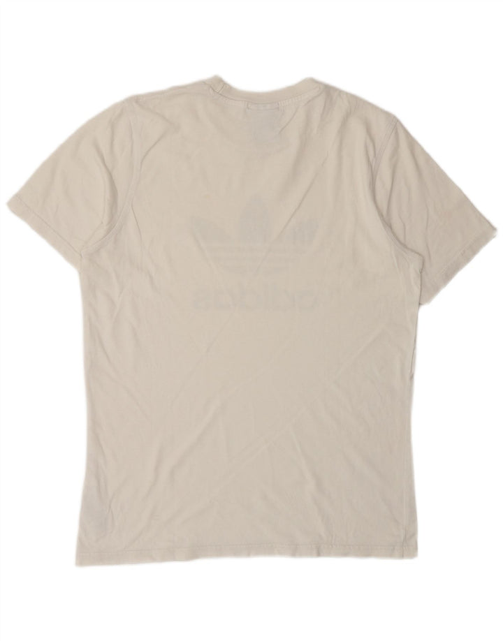 Adidas Mens Graphic T-Shirt Top Medium White Cotton