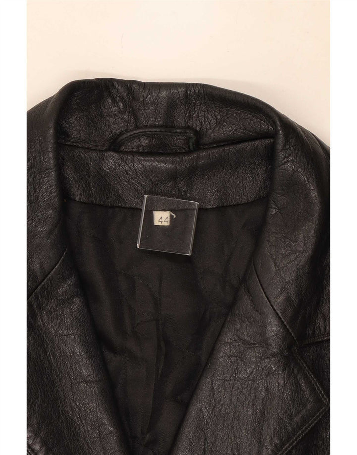 Suprema Womens Leather Coat IT 44 Medium Black