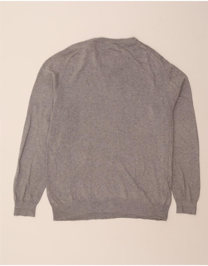 J. CREW Mens V-Neck Jumper Sweater XL Grey Cotton Vintage J. Crew and Second-Hand J. Crew from Messina Hembry 