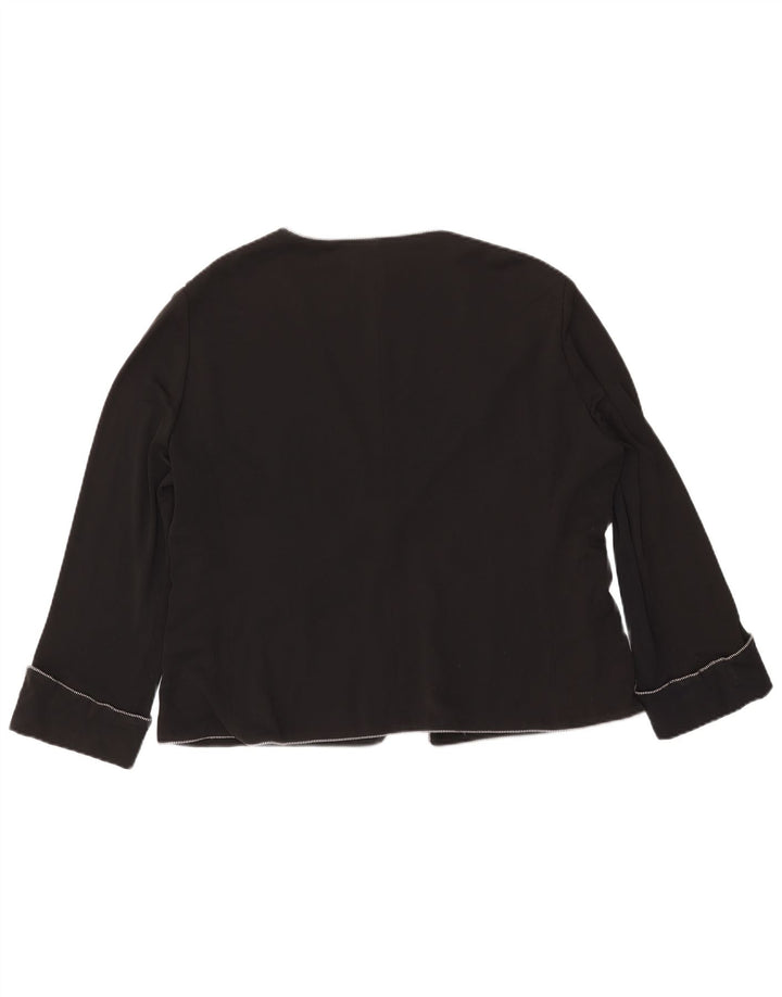 BARBARA Womens Cardigan Top UK 18 XL Black Acetate