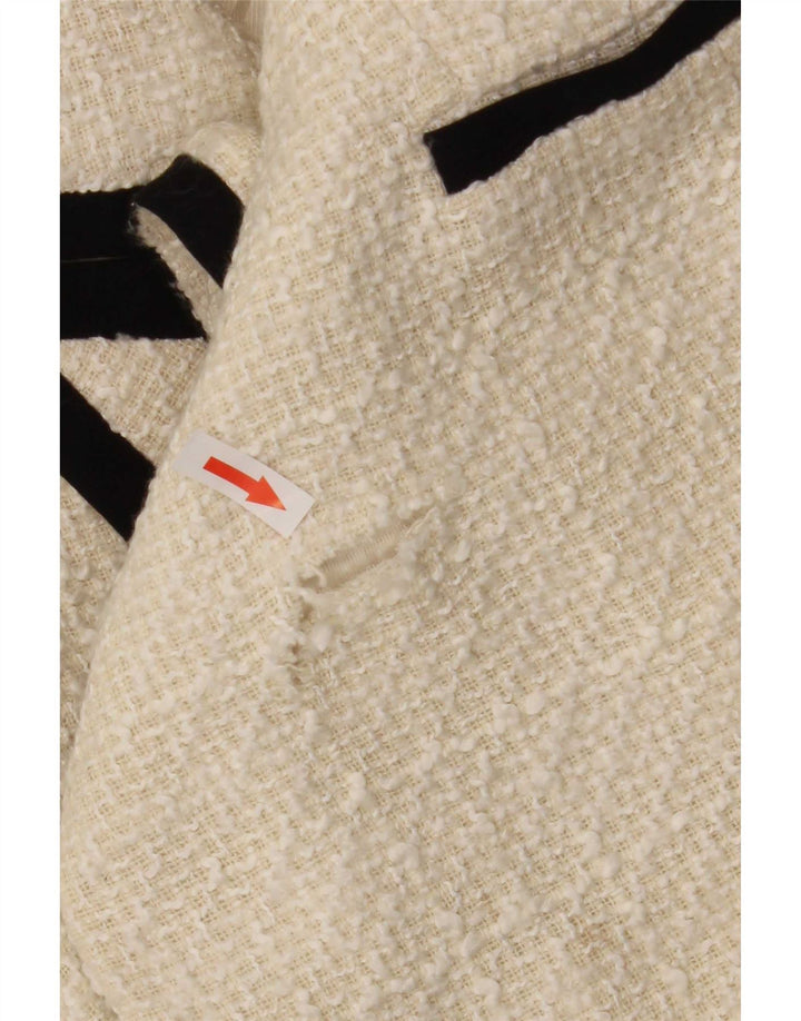 Женский двубортный пиджак Zara UK 6 XS из белого полиэстера