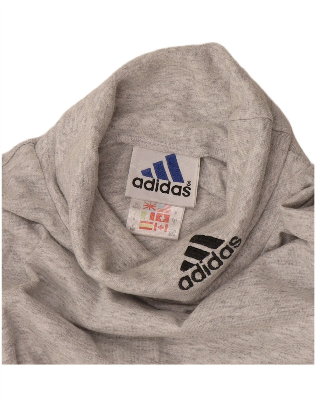 Adidas Maglia a maniche lunghe da uomo UK 40/42 Cotone grigio medio