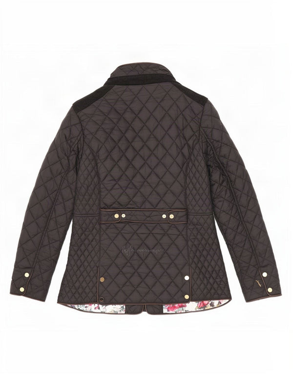 Joules Womens Quilted Jacket UK 12 Medium Black Polyamide