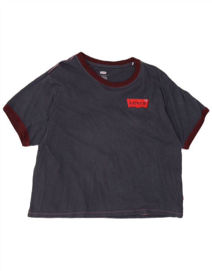 LEVI'S Womens Oversized T-Shirt Top UK 6 XS Navy Blue