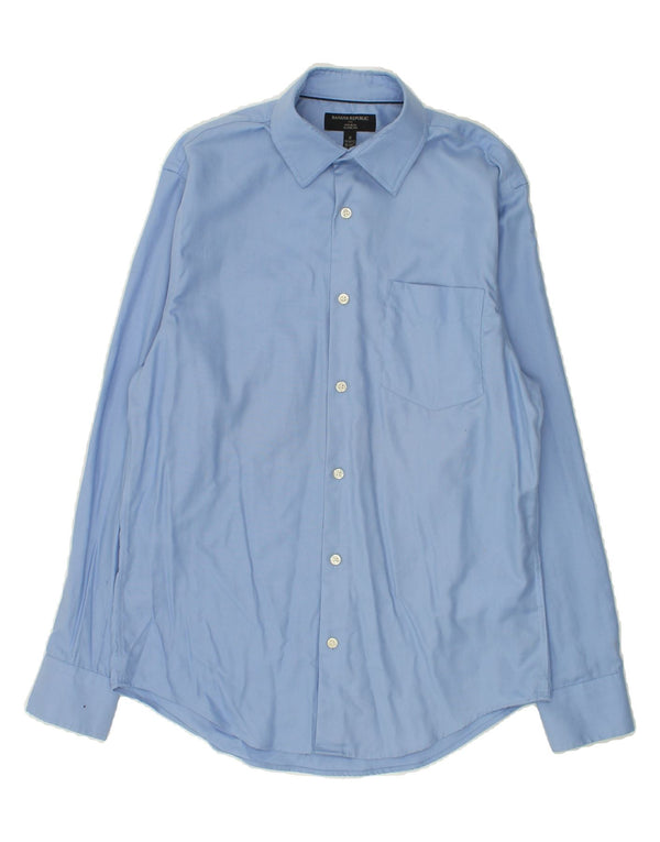 Camicia da uomo classica vestibilità REPUBBLICA BANANA taglia 14 14 1/2 piccolo cotone blu