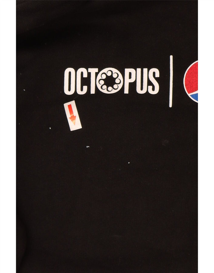 Octopus Mens Graphic Hoodie Jumper Medium Black Cotton