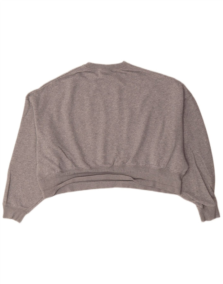 Nike Womens Crop Oversized Sweatshirt Jumper UK 10 Small Grey Flecked