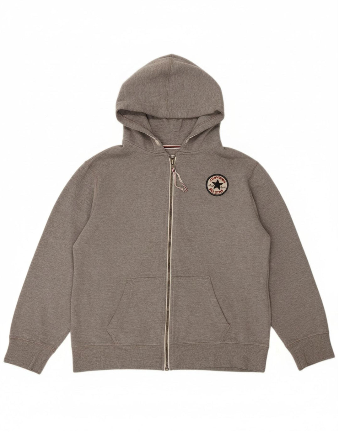 Suéter CONVERSE para meninas com capuz e zíper 13-14 anos XL cinza algodão