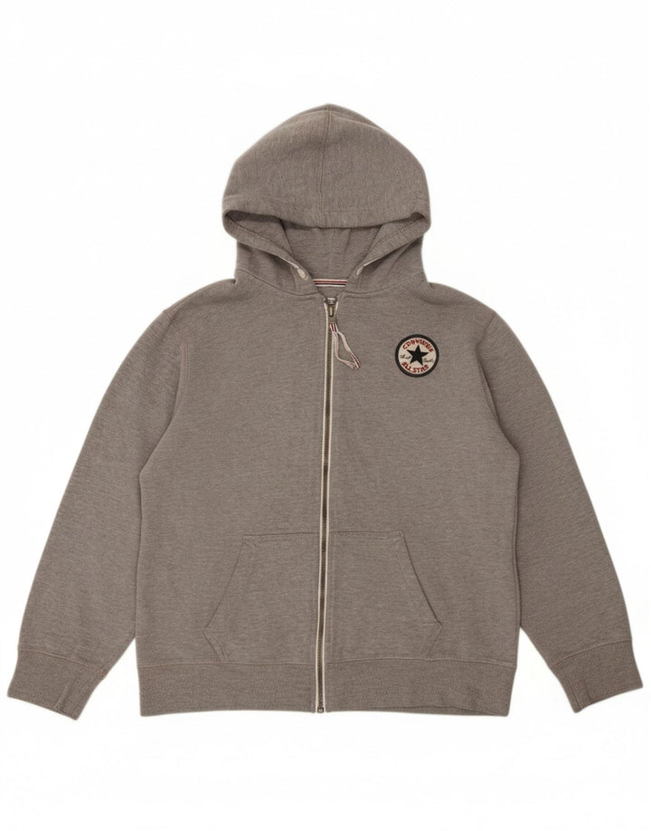 Suéter CONVERSE para meninas com capuz e zíper 13-14 anos XL cinza algodão