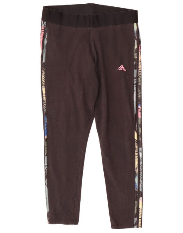 Adidas Womens Leggings UK 16/18 Large Black Cotton