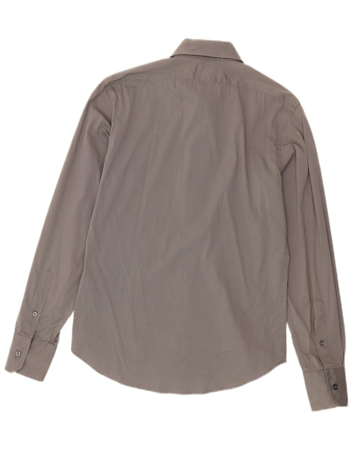 Koszula męska Zara Super Slim Fit, średnioszara, bawełniana