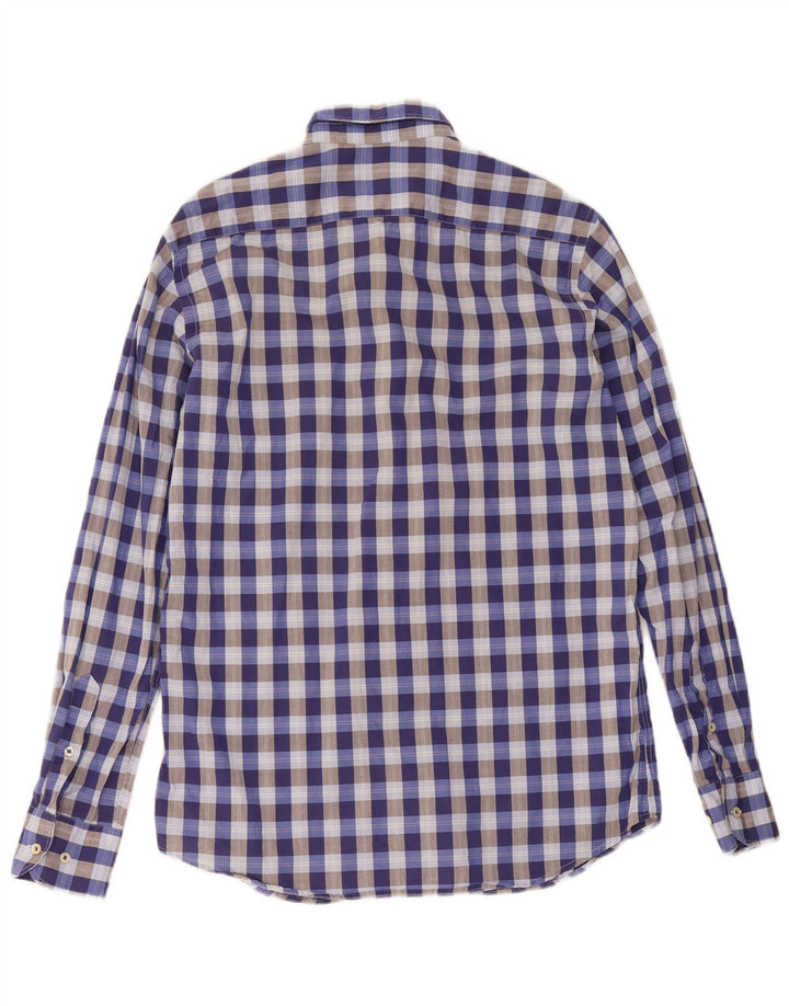 Massimo Dutti Mens Casual Fit Shirt Medium Blue Gingham