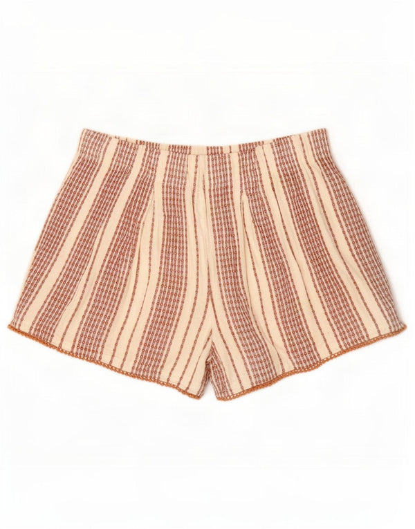 Pantaloncini casual da donna Marks & Spencer UK 14 Medium W32 Viscosa a righe bianche