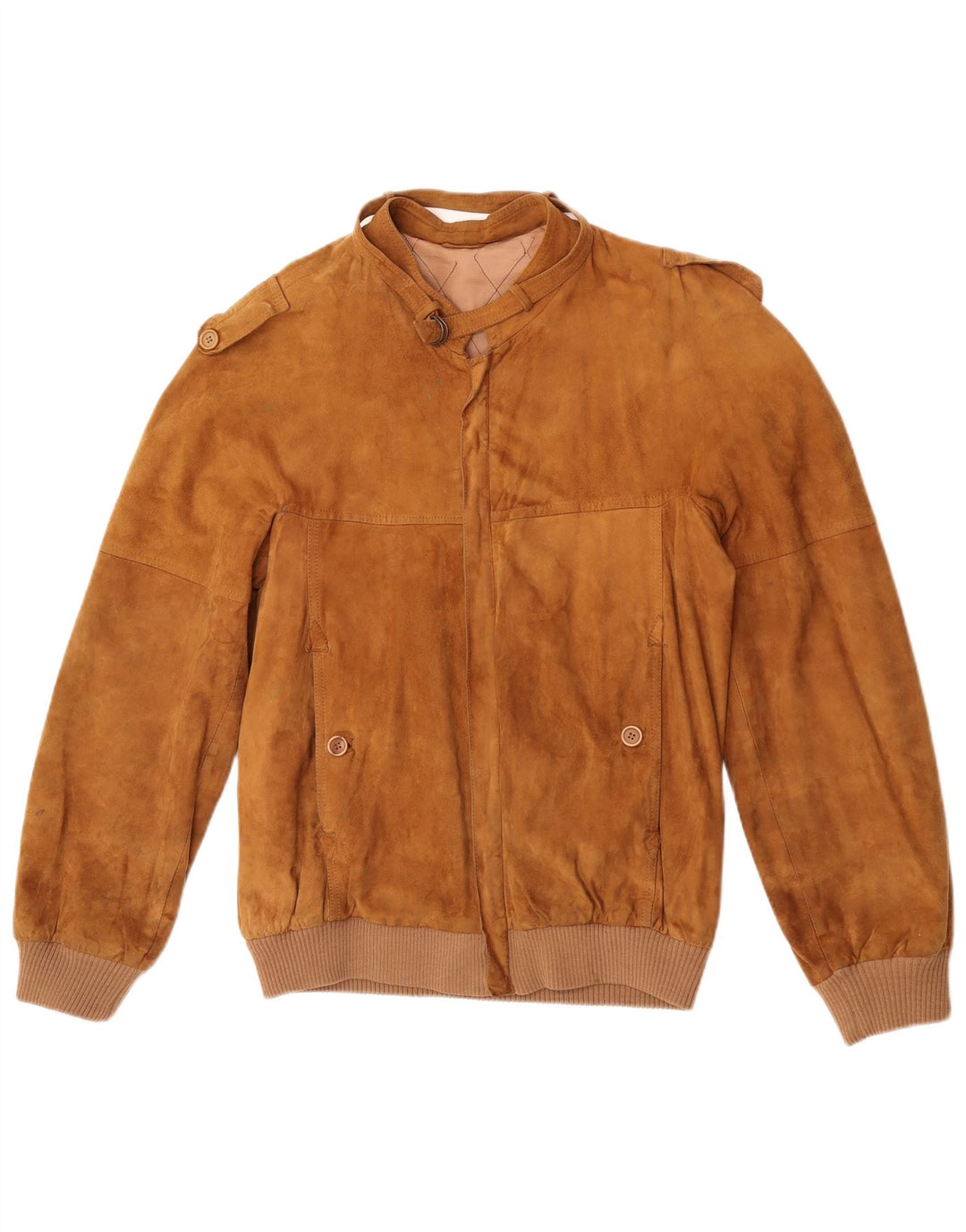 Vintage herre ruskind bomberjakke IT 50 Stort beige læder