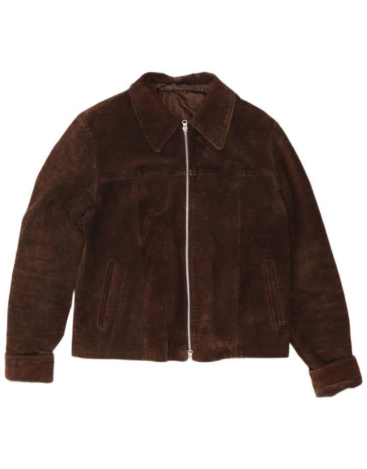 Vintage herre ruskindsjakke IT 48 medium brunt læder