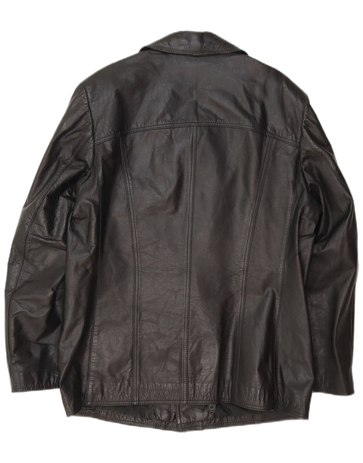 Vintage Mens Leather Jacket UK 38 Medium Black Leather