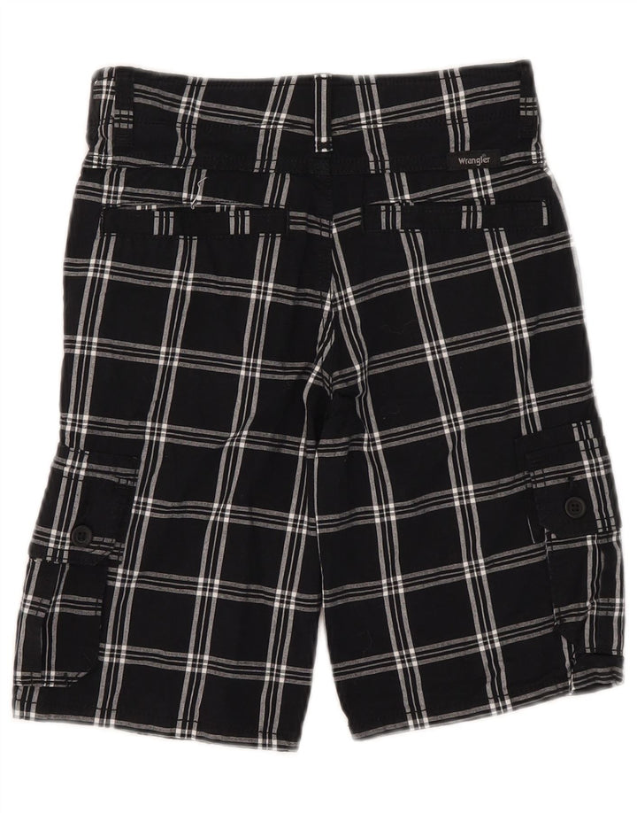Wrangler Boys Cargo Shorts 9-10 Years W25  Black Check Cotton
