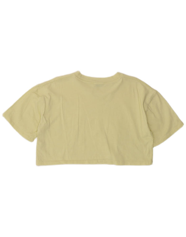 Zara γυναικείο κοντομάνικο T-shirt Crop Top 12 μεσαίο κίτρινο βαμβακερό