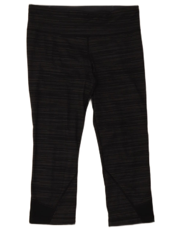 Under Armour Womens Capri Leggings UK 10 Small Grey Striped Polyester