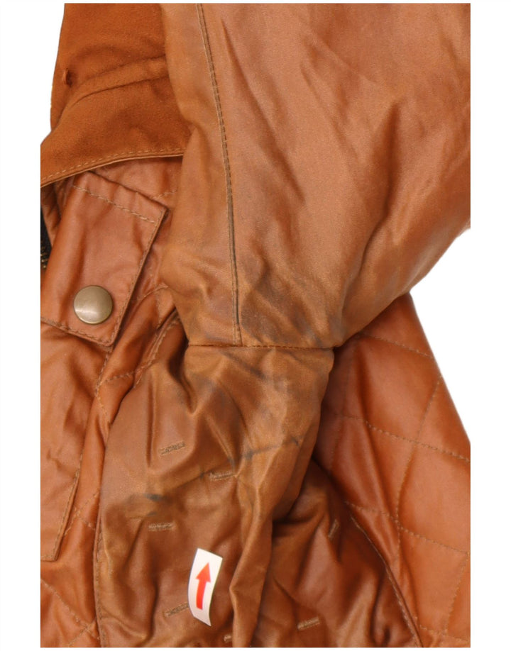 Belstaff Womens Quilted Waxed Cotton Jacket IT 46 Large Beige Cotton