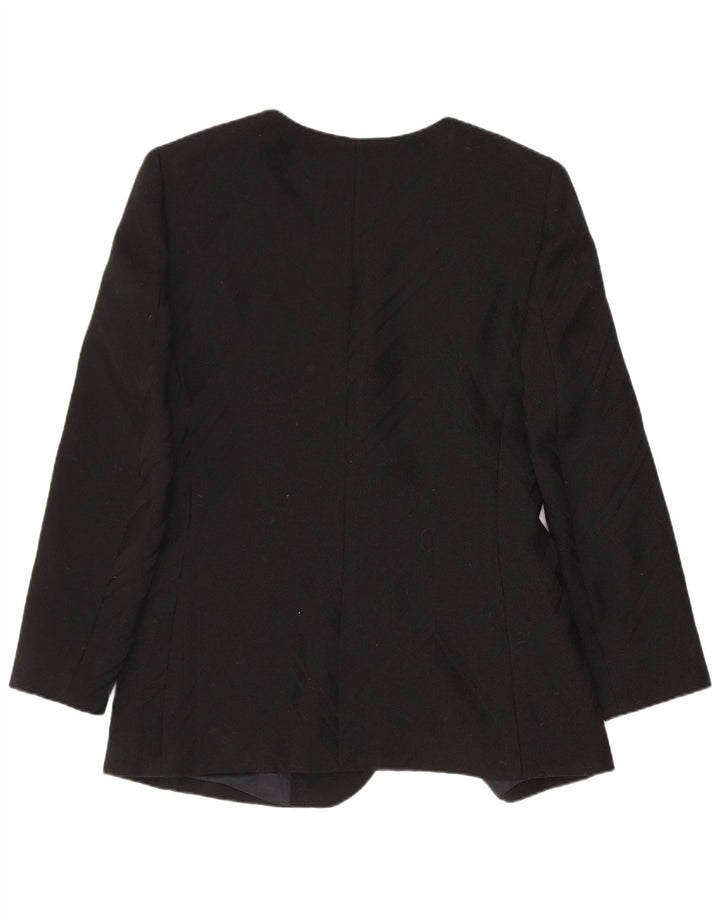 Jaqueta blazer feminina Gai Mattiolo com 1 botão IT 46 grande lã virgem preta
