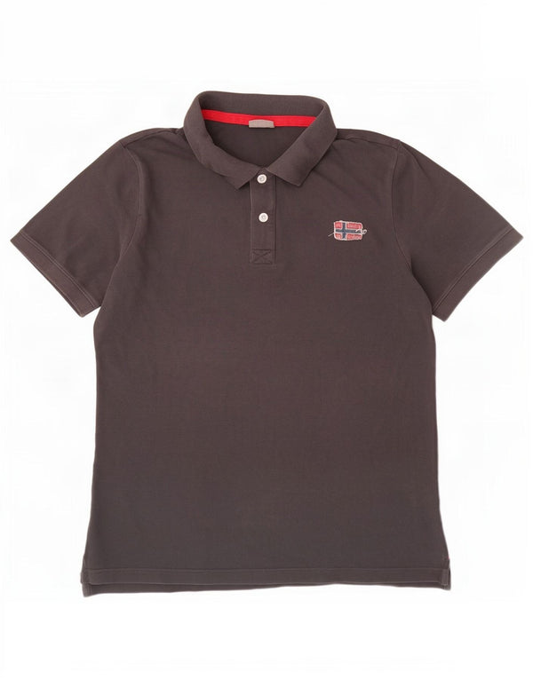 Napapijri Mens Geographic Polo Shirt XL Grey Cotton