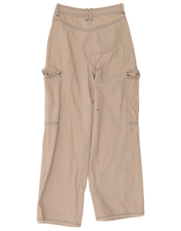 Topshop γυναικείο ψηλόμεσο παντελόνι Cargo UK 8 Small W28 L26 Beige