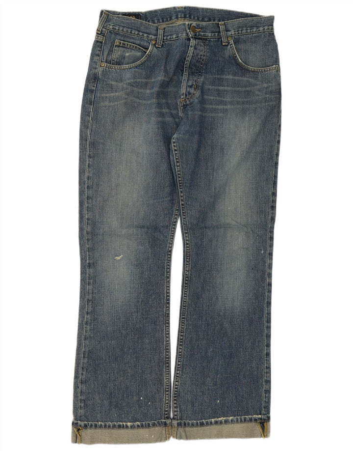Lee Womens Denver Distressed Bootcut Jeans W36 L31 Blue Cotton
