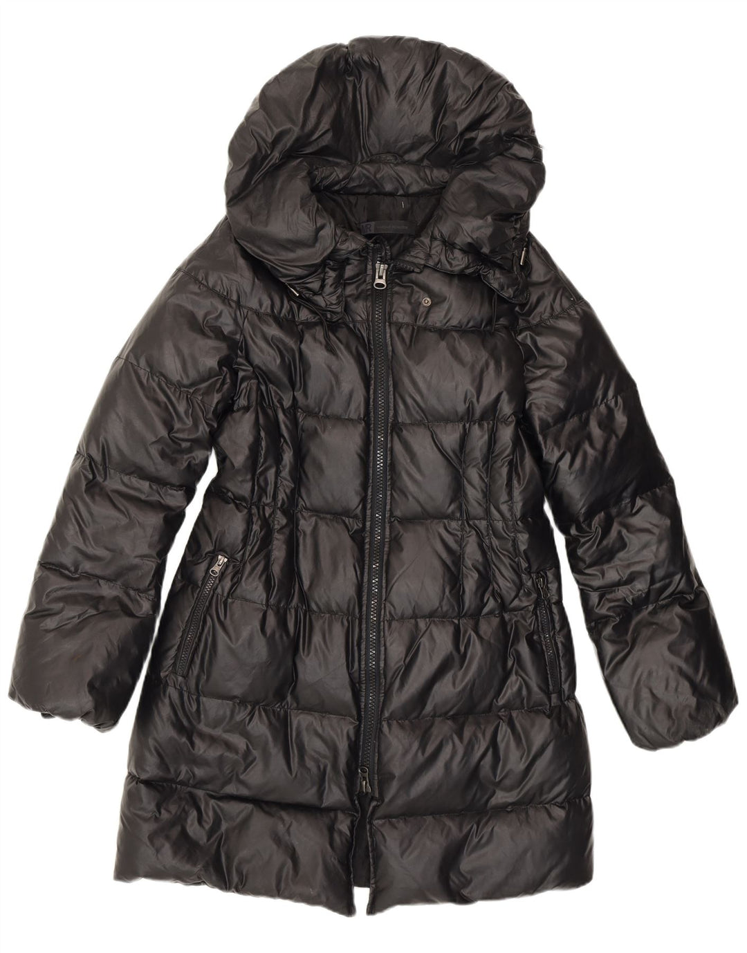 MASSIMO REBECCHI Womens Hooded Padded Coat IT 44 Medium Black Polyamide