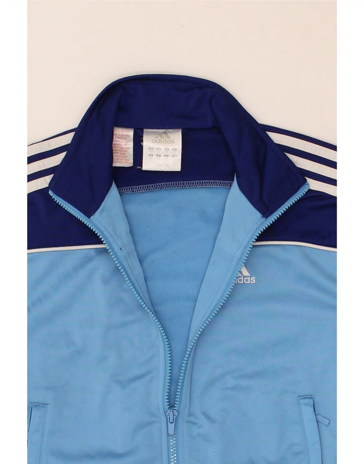 ADIDAS Boys Tracksuit Top Jacket 9-10 Years Blue Colourblock Polyester Vintage Adidas and Second-Hand Adidas from Messina Hembry 