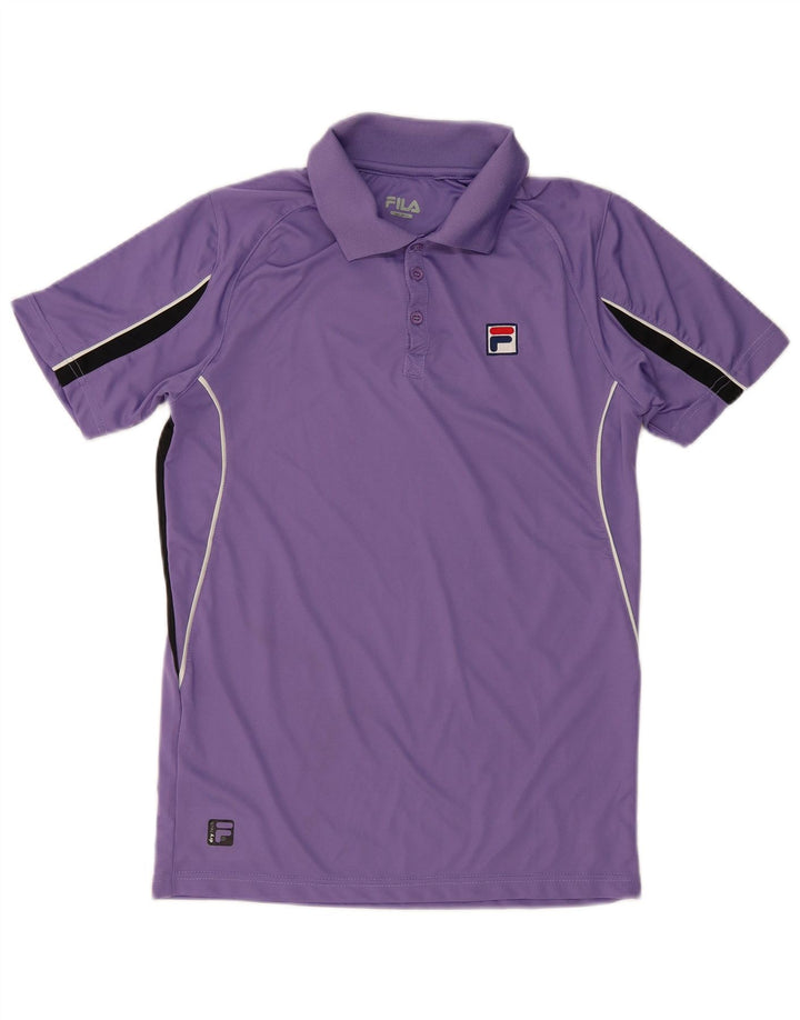 Polo da uomo FILA piccola viola color block in poliestere