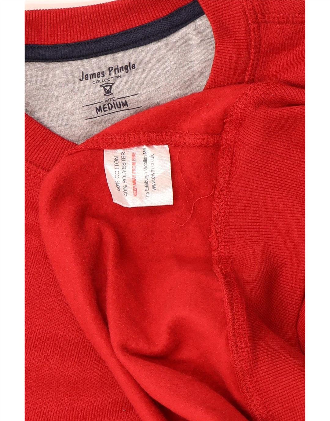 James Pringle Herre Sweatshirt Jumper Medium Rød Bomuld