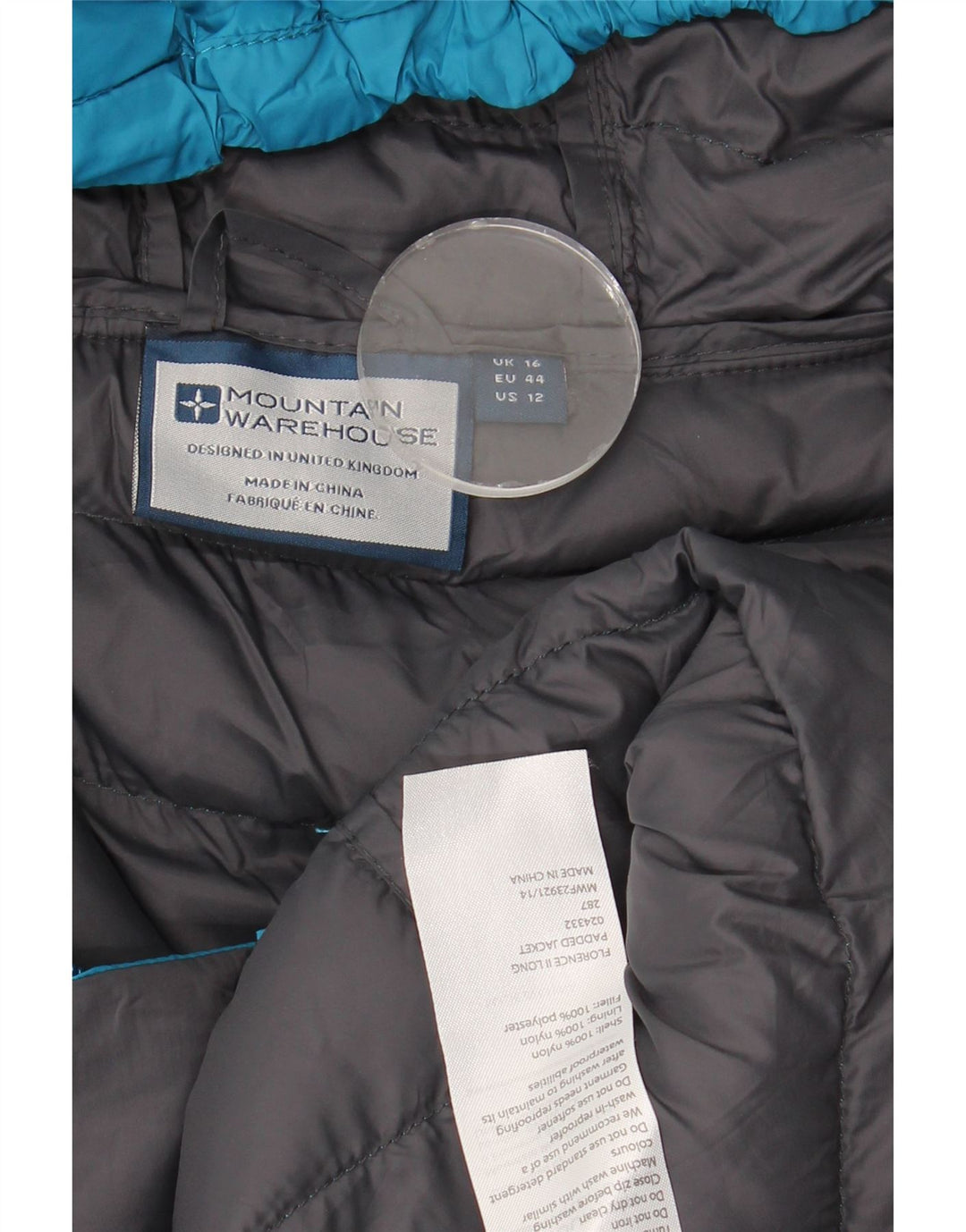 Mountain Warehouse Womens Longline Polstret frakke UK 16 Large Blue Nylon