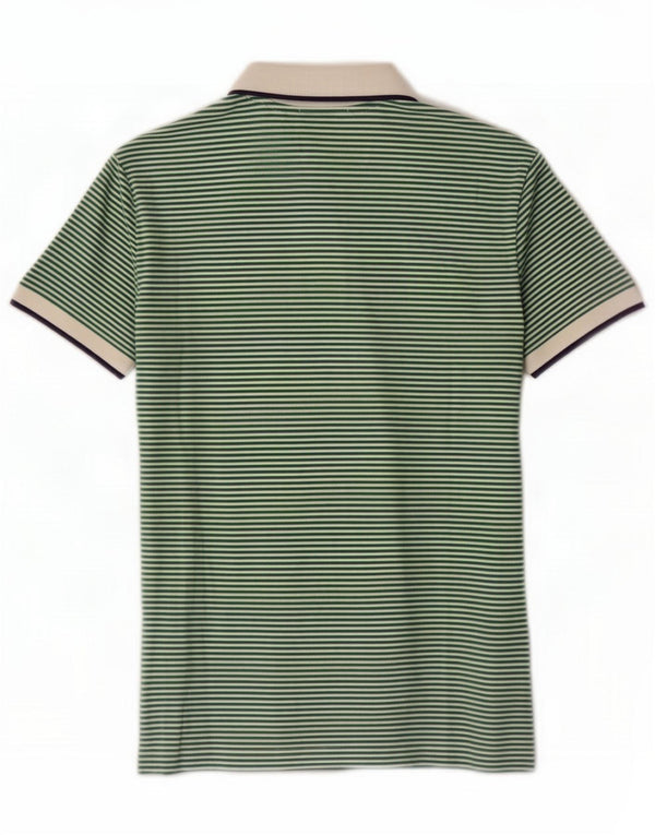 Polo militare da donna Fred Perry UK 14 Large Green Striped Cotton
