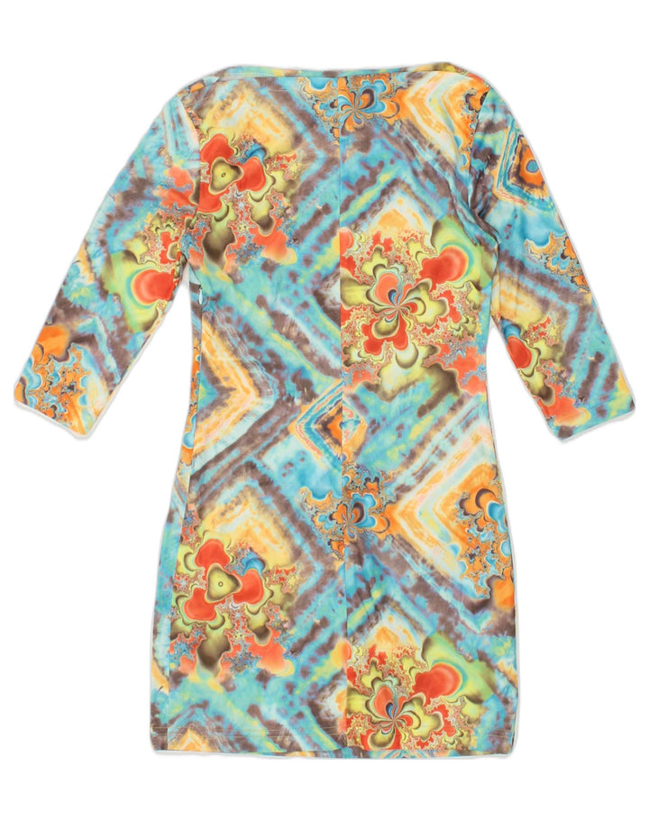 VINTAGE Womens Long Sleeve Sheath Dress UK 8 Small Multicoloured Geometric | Vintage Vintage | Thrift | Second-Hand Vintage | Used Clothing | Messina Hembry 