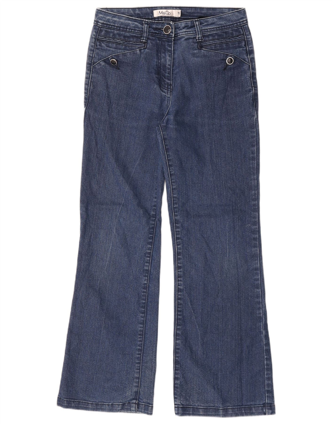 M&Co Womens Bootcut Jeans UK 10 Small W28 L28 Blue Viscose
