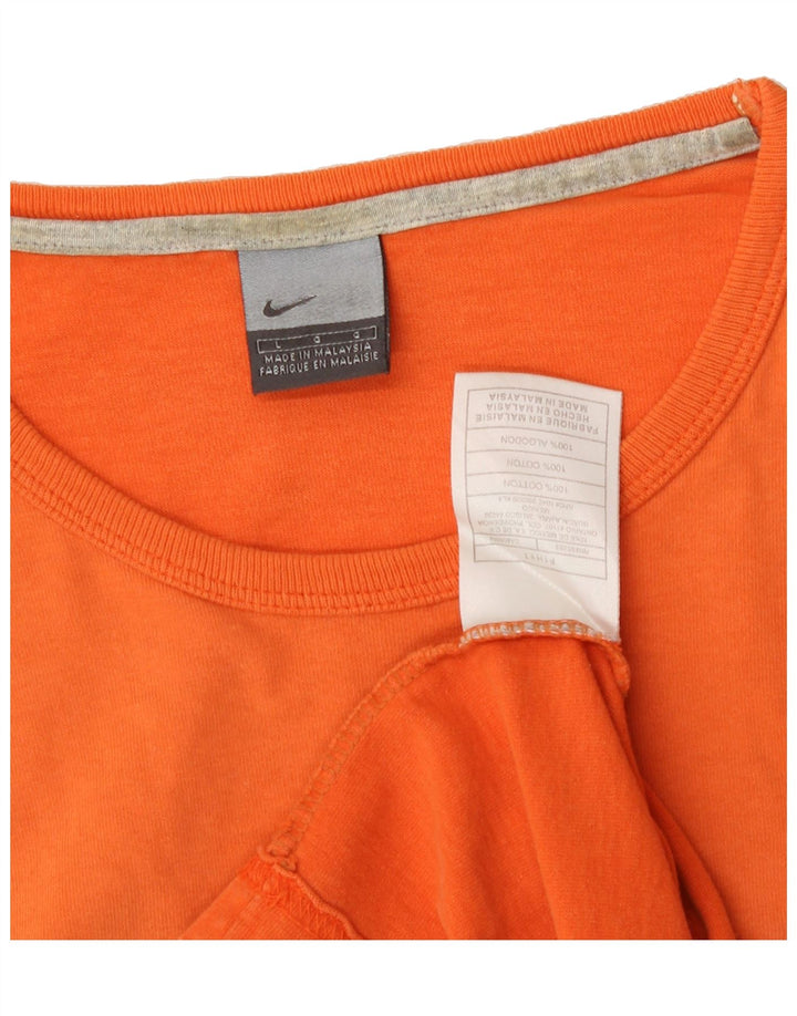 NIKE Mens T-Shirt Top Large Orange Colourblock Cotton Vintage Nike and Second-Hand Nike from Messina Hembry 