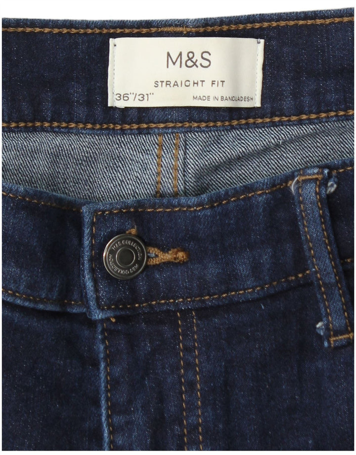 Jeans dritti da uomo Marks & Spencer W36 L31 Blu navy