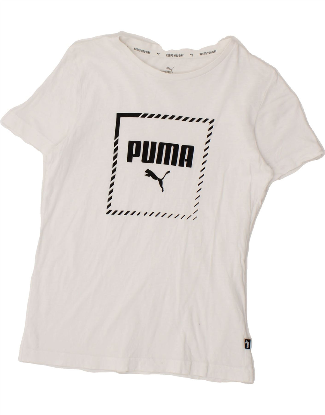 PUMA Boys Graphic T-Shirt Top 11-12 Years Large  White Vintage Puma and Second-Hand Puma from Messina Hembry 