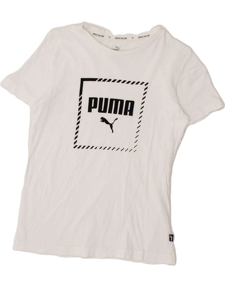 PUMA Boys Graphic T-Shirt Top 11-12 Years Large  White Vintage Puma and Second-Hand Puma from Messina Hembry 