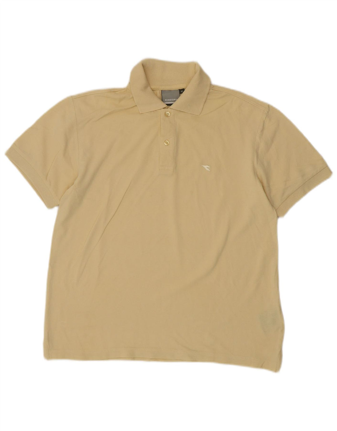 DIADORA Mens Polo Shirt Medium Yellow Cotton