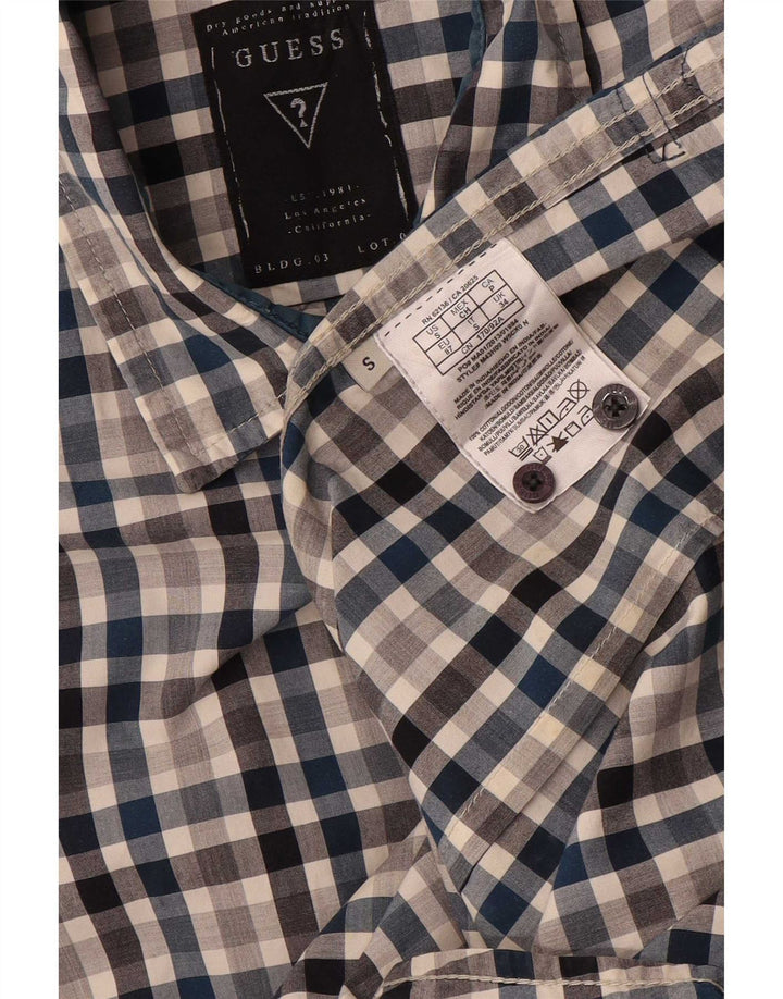 Guess Slim-Fit-Hemd für Herren, klein, mehrfarbig, Gingham-Baumwolle
