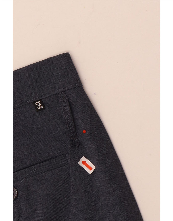 Farah Mens Straight Casual Trousers W36 L29 Blue Polyester