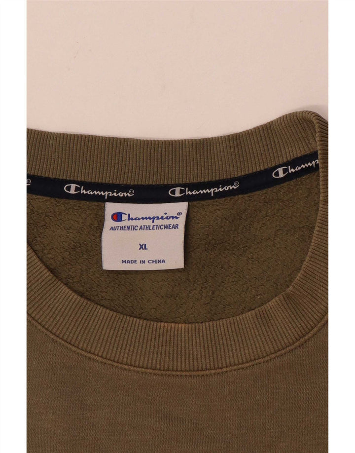 Champion Mens Graphic Regular Fit Sweatshirt Jumper XL Brown Colourblock