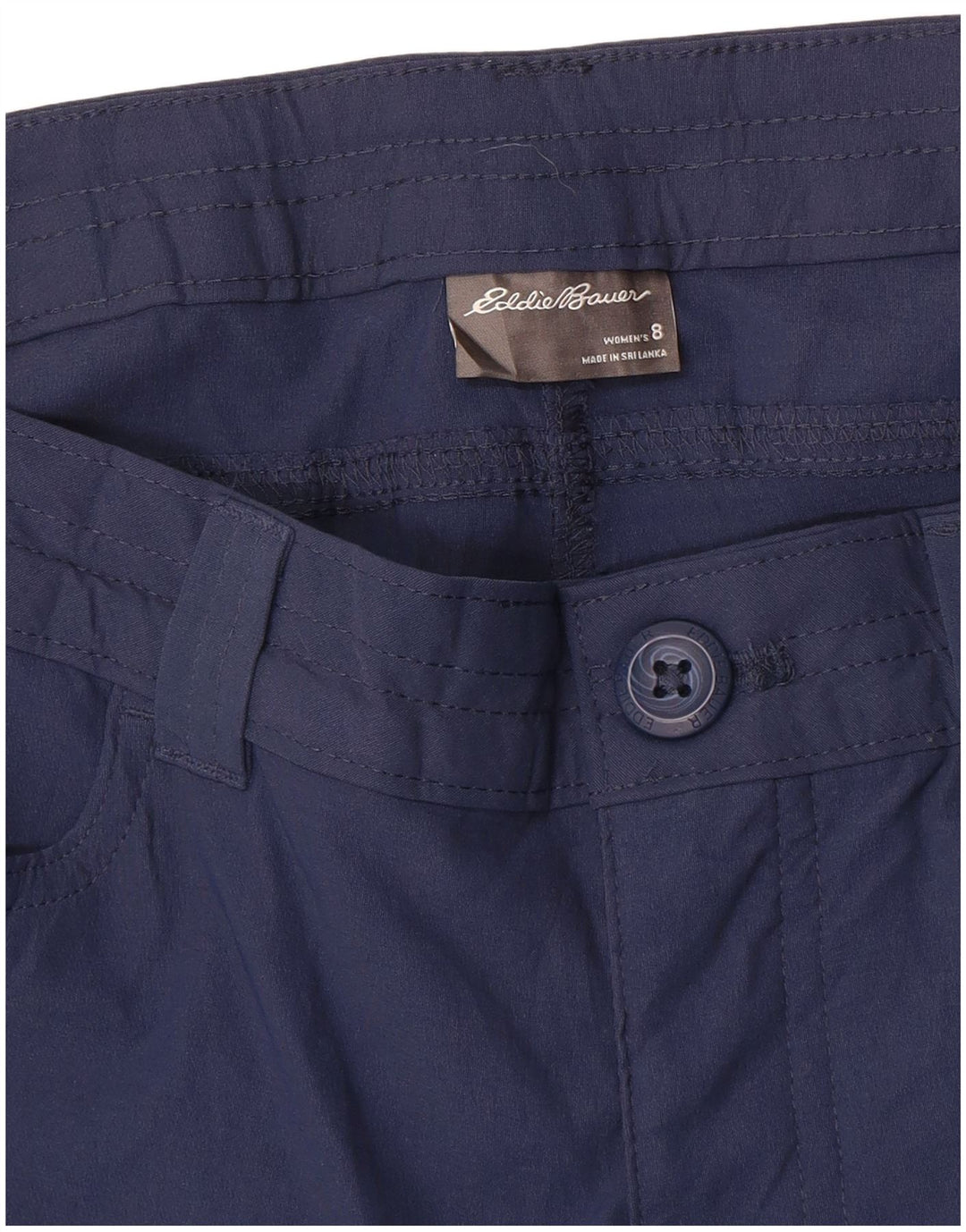 EDDIE BAUER Womens Straight Capri Trousers US 8 Medium W32 L20 Navy Blue