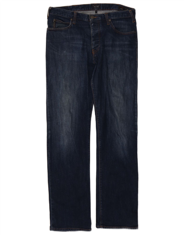 Armani Womens Regular Fit Straight Jeans W32 L31 Blue Cotton
