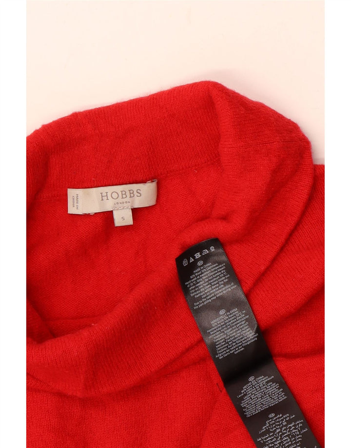 Hobbs Dame Rullehals Sweater UK 10 Lille Rød Uld